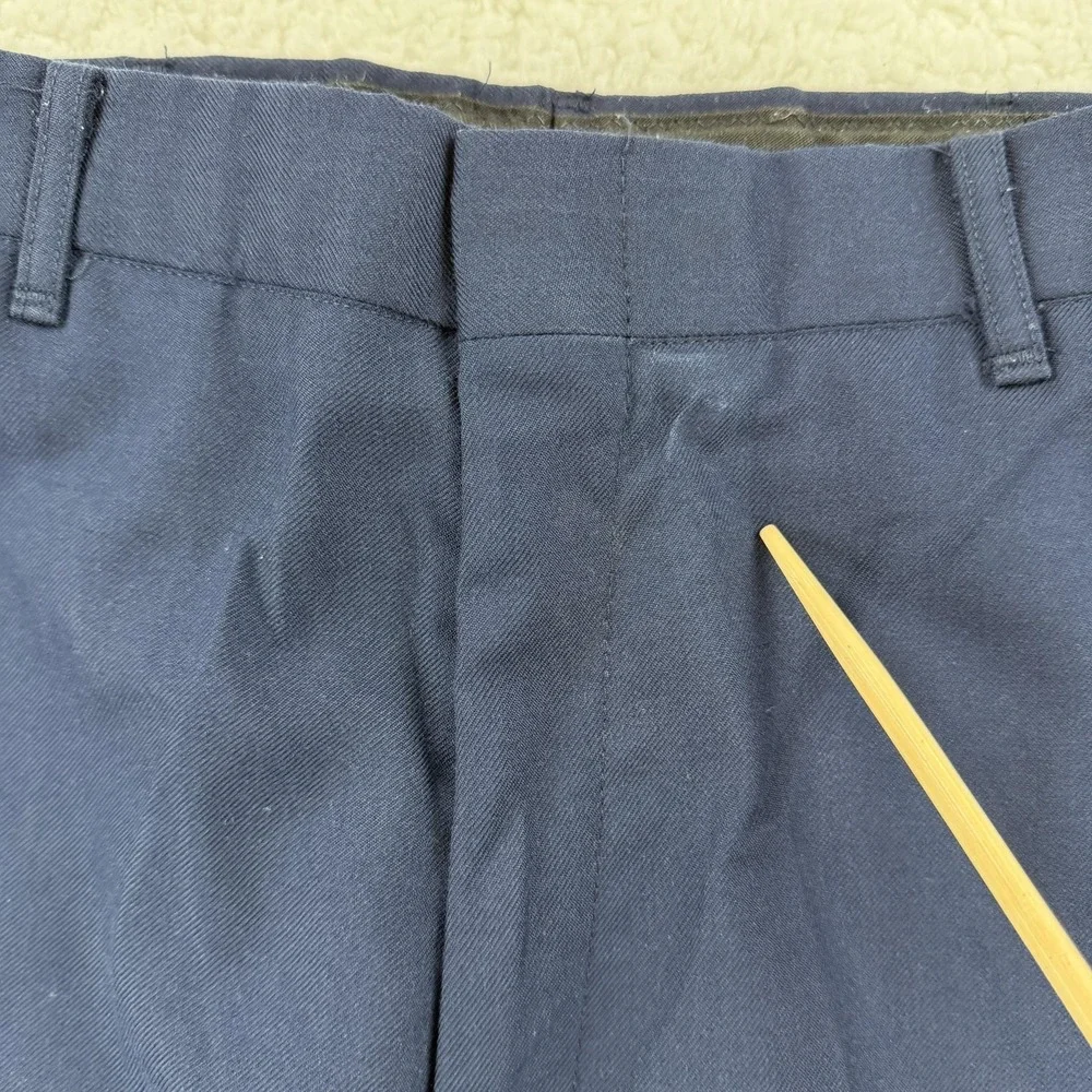 Vintage US Navy Service Trousers Pants Mens 31x28 Blue Wool Blend Military 2000s